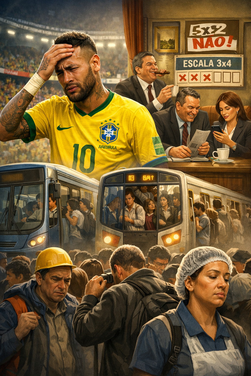 O Brasil de Neymar, dos políticos e do trabalhador invisível
